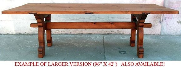 Trestle Table, Refectory Table In Excellent Condition For Sale In Los Angeles, CA