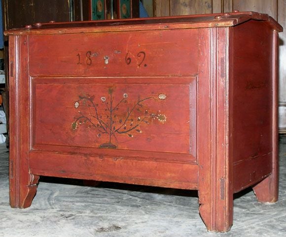 Latvian Hope Chest or Dowry Chest dated 1869