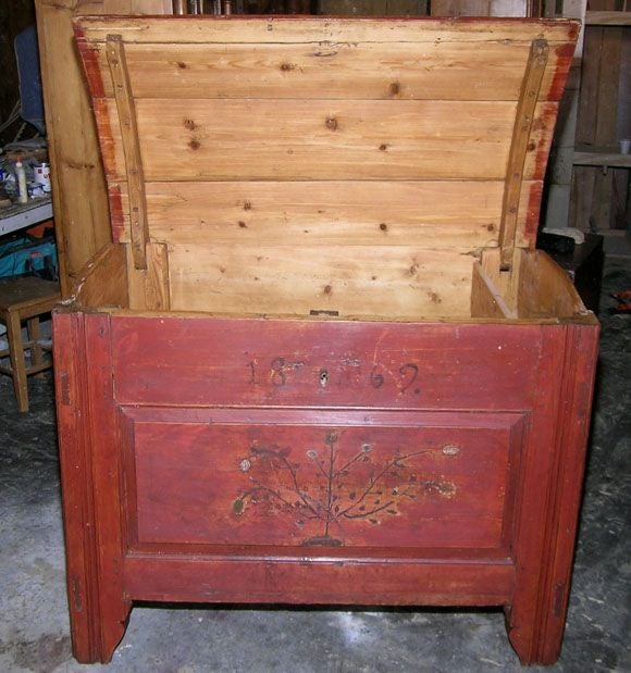 Hope Chest or Dowry Chest dated 1869 In Good Condition In Los Angeles, CA