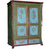 Folk Art Painted Armoire