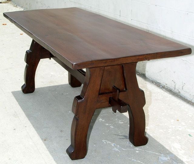 vintage wooden trestle table