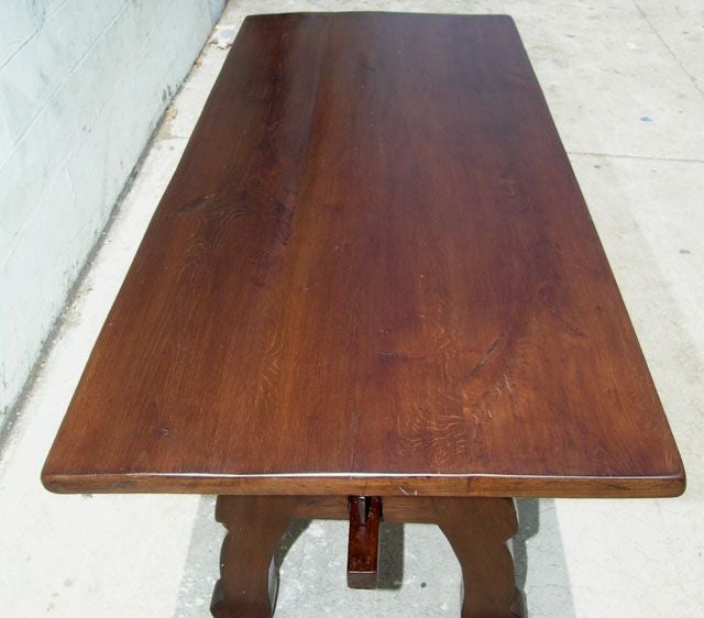 Danish Trestle Table in Vintage Oak, Built to Order For Sale