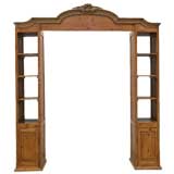 Antique Large Wall Unit with Beautifully Carved Bonnet and Moulding