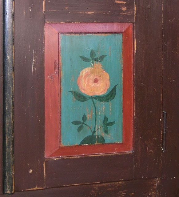 Russian Folk Art Painted Armoire, circa 1850 For Sale