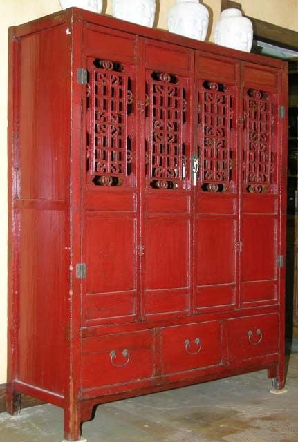 Red Lacquered  Shanxi Cupboard