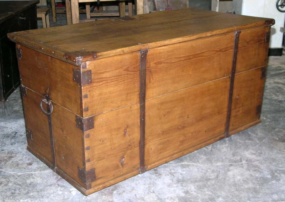 Pine Large Antique Hope Chest, Blanket Box