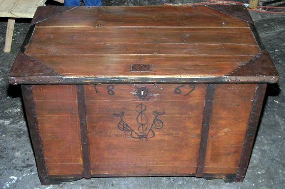 Baltic Hope Chest, Blanket Box Dated 1869