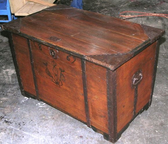 Painted Hope Chest, Blanket Box Dated 1869