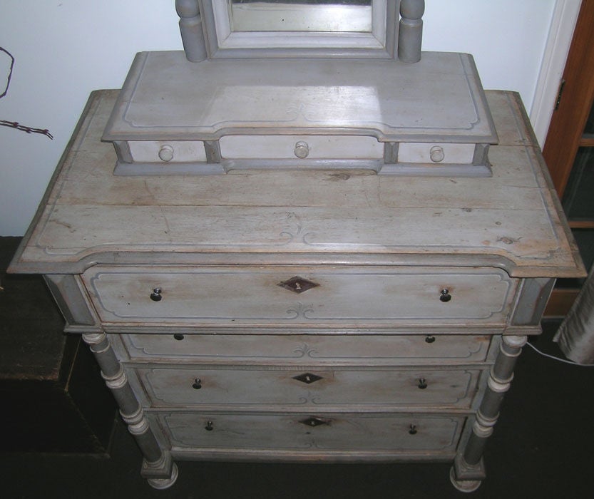 Painted Antique Vanity Dresser in Gustavian Style For Sale