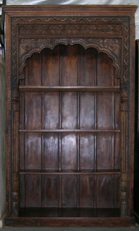 Large bookcase made from antique portal. Solid teak. Beautiful antique carvings!