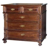 Antique Chest of Drawers, Dresser in Birch Wood. Late 19th Century