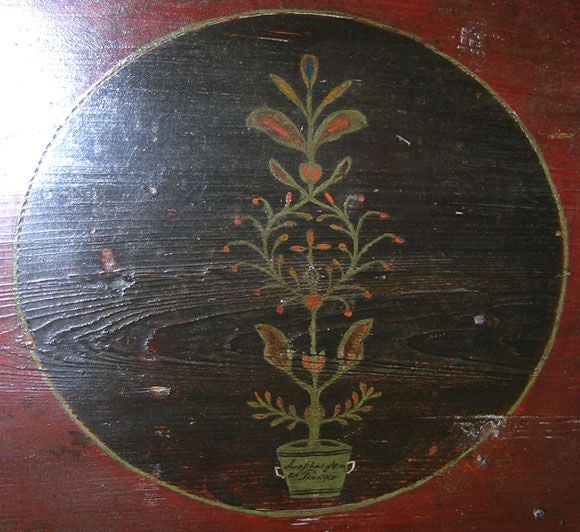 Coffre à couvertures ou coffre de dot peint, environ 1840 en vente 3