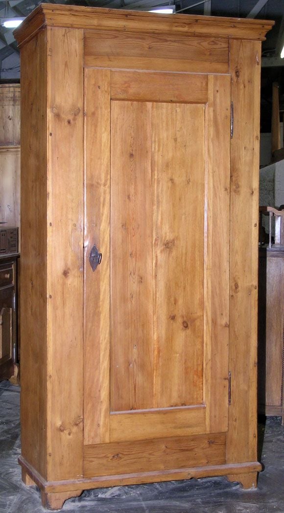 Swedish single door armoire with tons of character! A great original 18th century country cabinet. The thick 1