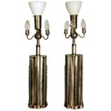 Pair of Hammered Sterling Silver lamps by Hans Grag for Gump's