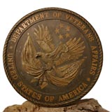 Large bronze plaque, Dept. of Veterans Affairs, with eagle motif