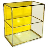Chrome and glass shelf by Milo Baughman