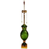 Barovier Murano emerald green glass lamp for Marbro