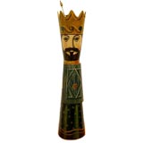 Painted parchment "King" ashtray by Aldo Tura