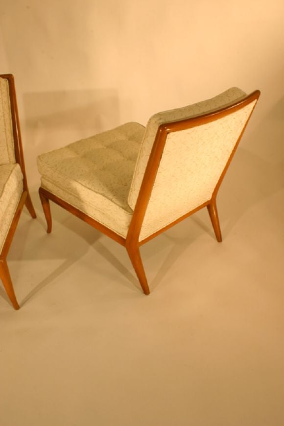 Wood Pair of slipper chairs by T.H. Robsjohn-Gibbings