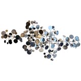 Chrome and metal "Raindrops" sculpture by Curtis Jeré