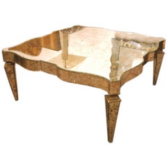 Mirrored gold veined coffee table by Grosfeld House