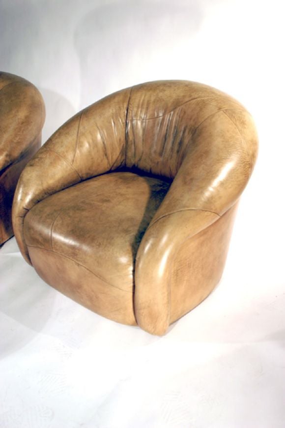 American Leather lounge chairs by Sally Sirkin Lewis for J. Robert Scott