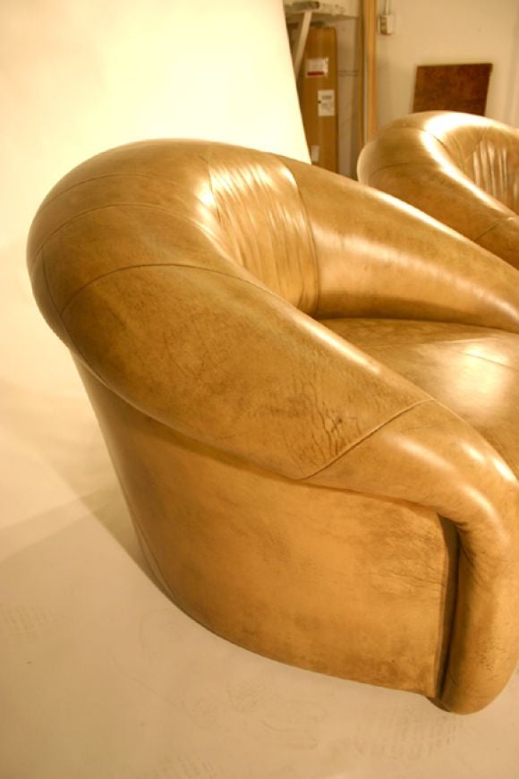 20th Century Leather lounge chairs by Sally Sirkin Lewis for J. Robert Scott