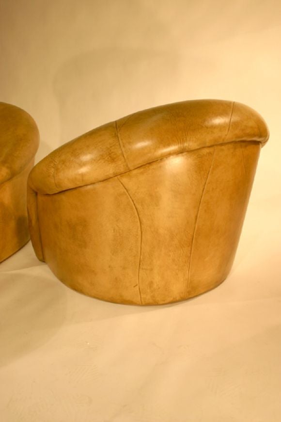 Leather lounge chairs by Sally Sirkin Lewis for J. Robert Scott 1