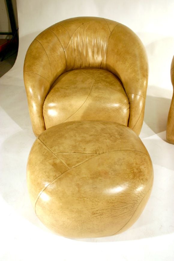 Leather lounge chairs by Sally Sirkin Lewis for J. Robert Scott 5