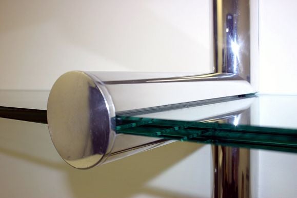 Chrome Pace Collection polished aluminum and glass wall unit