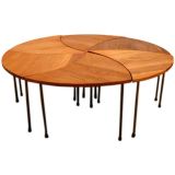 Peter Hvidt solid teak coffee table with brass legs