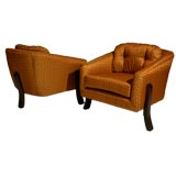 Asian modernist rounded lounge chairs