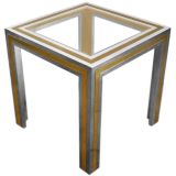 Willy Rizzo chrome and brass occasional table Willy Rizzo chrome and brass occasional table