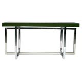 Floating top console table with chrome base