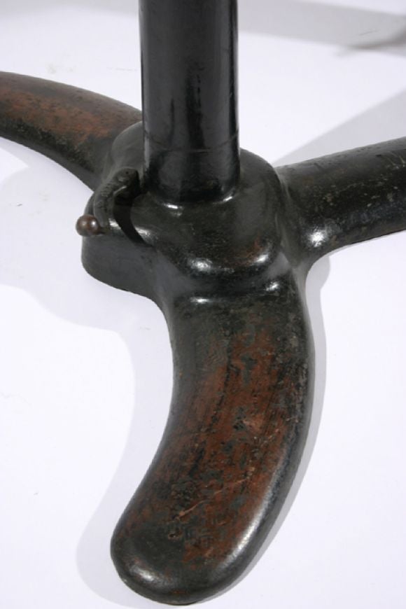 Vintage cast iron and leather pommel horse 2
