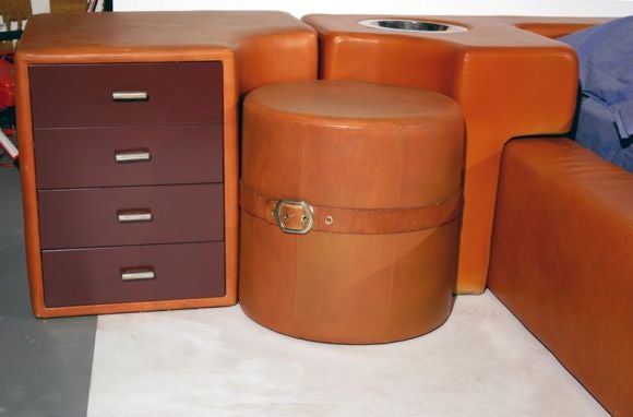 Leather Pace Collection leather bed and nightstands