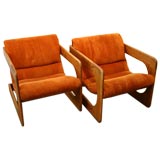 Pair of California Craftsman lounge chairs by Lou Hodges