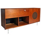 George Nelson thin edge walnut stereo cabinet