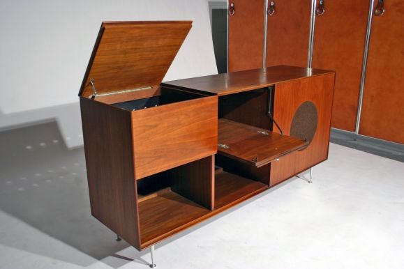 George Nelson thin edge walnut stereo cabinet 5