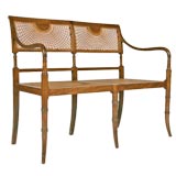 Retro Faux bamboo and caned settee