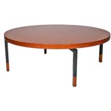 Vintage Round teak coffee table with metal legs by Illums Bolighus