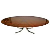 Osvaldo Borsani Walnut oval dining table with steel base