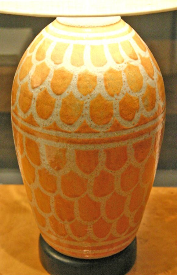 Pair of stoneware ceramic lamps by craftsman Brent Bennett