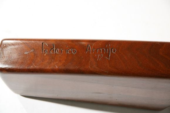 Sculpted walnut and mahogany craftsman desk by Federico Armijo 5