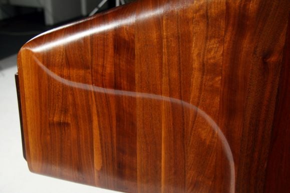 Sculpted walnut and mahogany craftsman desk by Federico Armijo 2