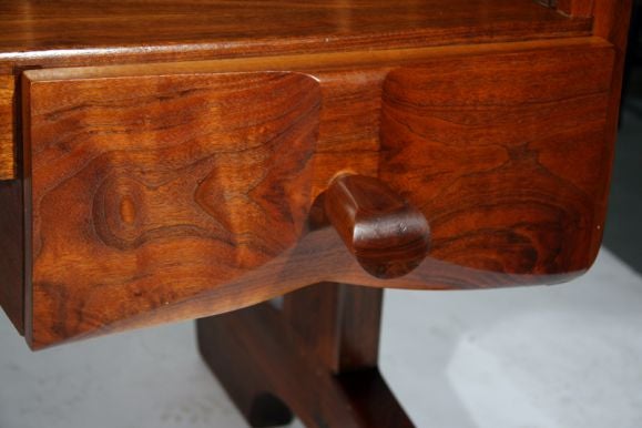 Sculpted walnut and mahogany craftsman desk by Federico Armijo 3