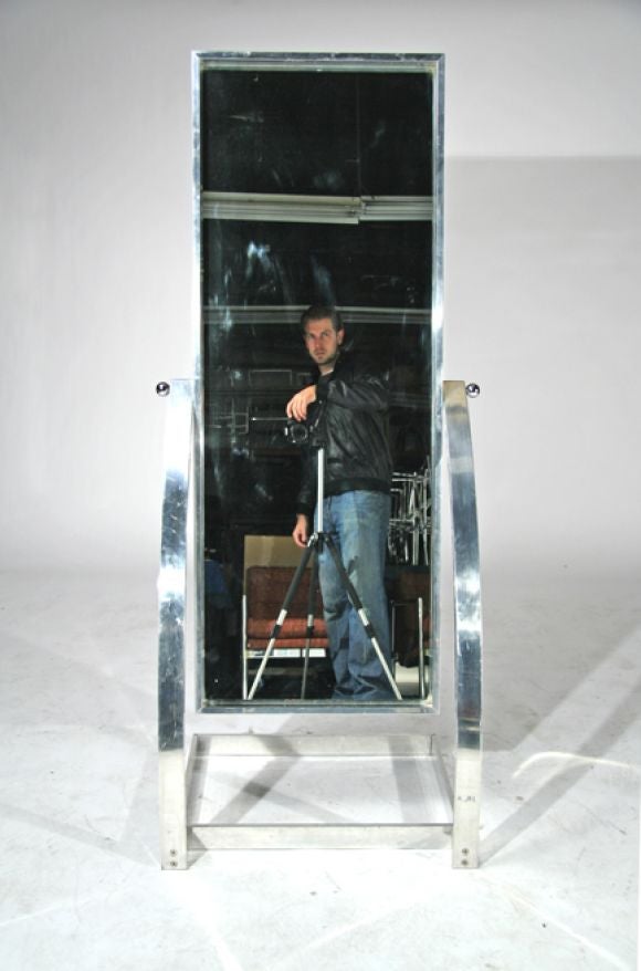 Polished aluminum floor mirror 2
