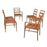 T.H. Robsjohn-Gibbings dining chairs in leather