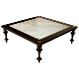 Monteverdi-Young mahogany and marble cocktail table