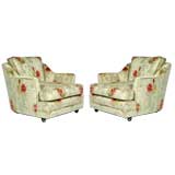 Pair of Floral Patterned Club Chairs